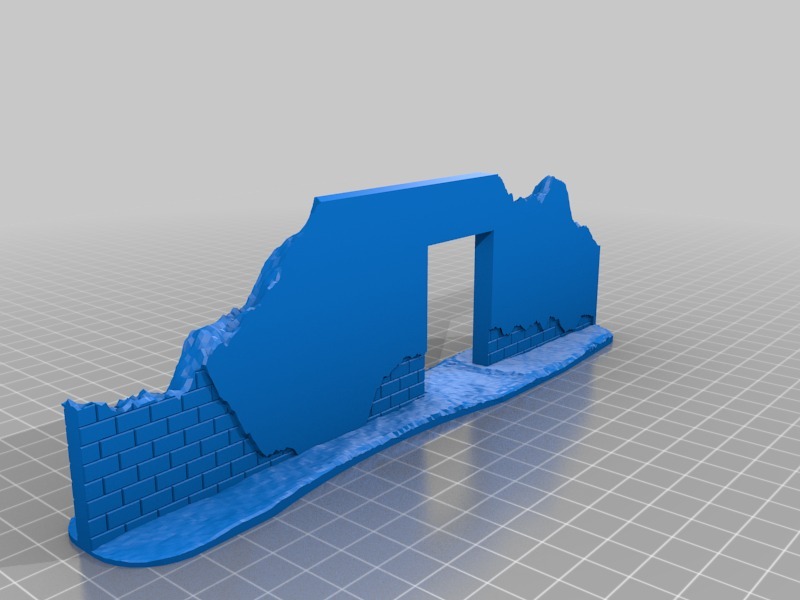 Damaged Wall for 28mm Gaming