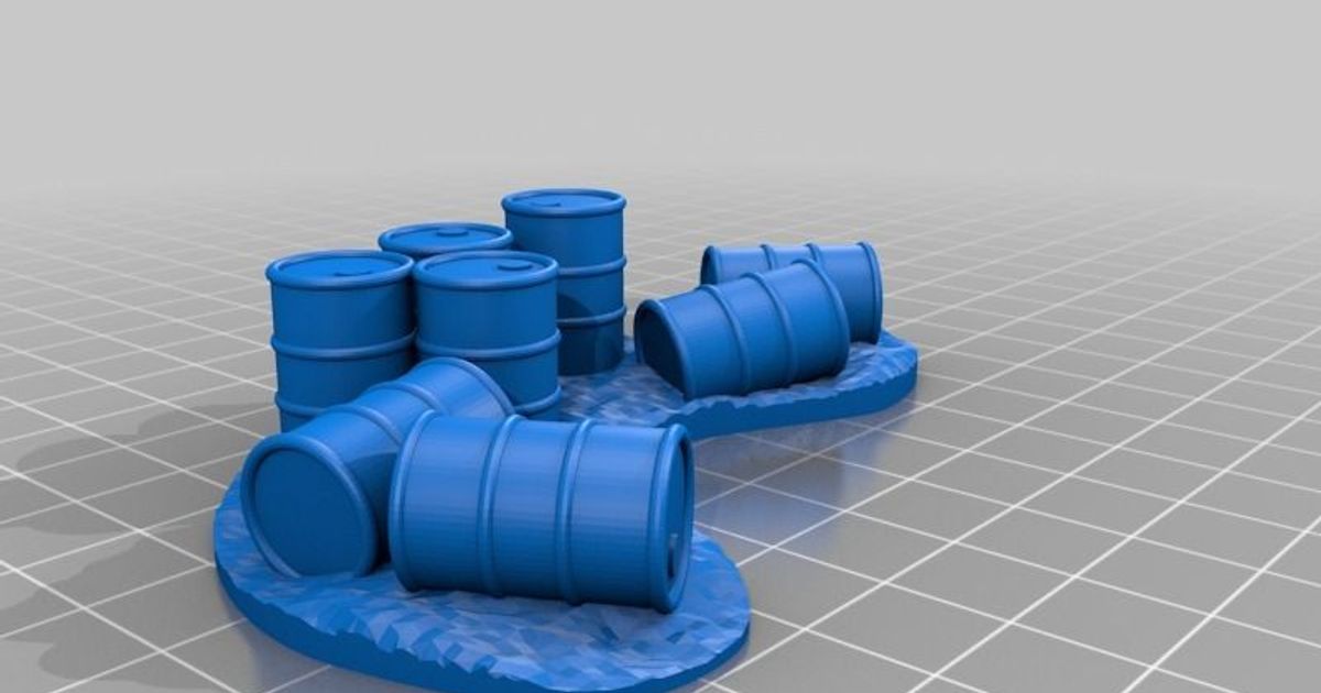 Oil Drum Barricades for 28mm Gaming von paralepsis Kostenloses STL