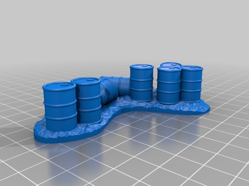 Oil Drum Barricades for 28mm Gaming von paralepsis Kostenloses STL