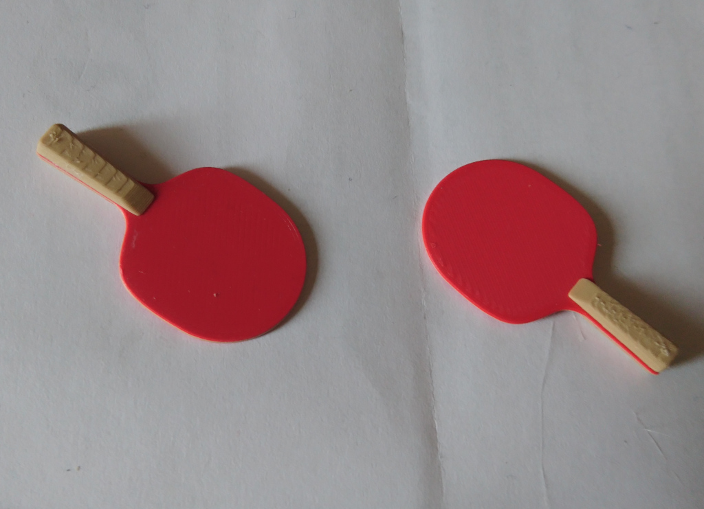 Miniature table tennis paddles