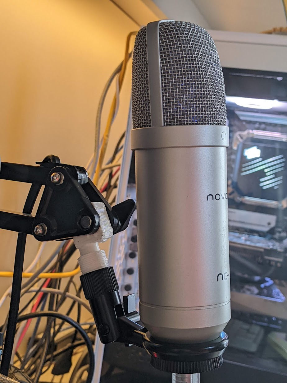 Desk lamp microphone adapter