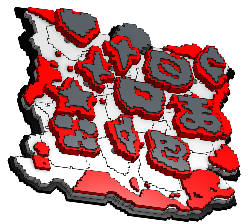 The binding of Isaac pixelated completion mark list - with magnetic pieces 3D model