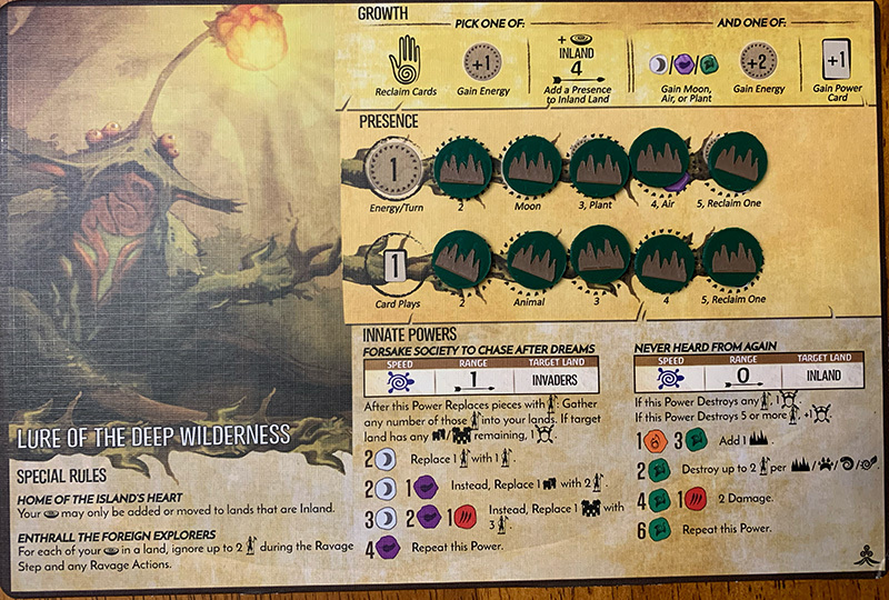 Spirit Island 2 color Lure of the Deep Wilderness presence token