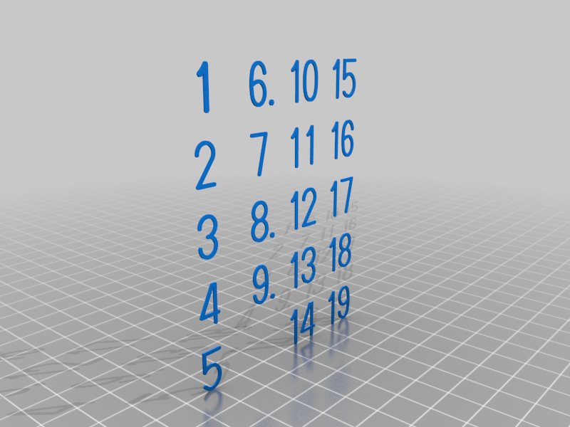 Number insets for 15+4 puzzle tiles