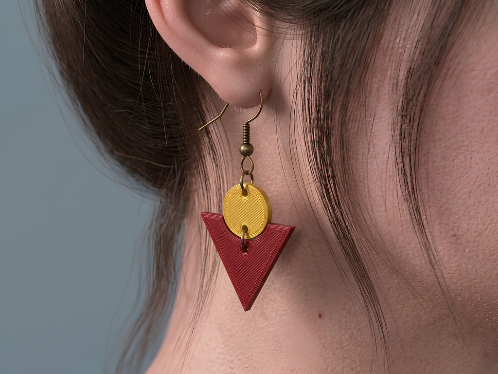 Earrings Circle Triangle