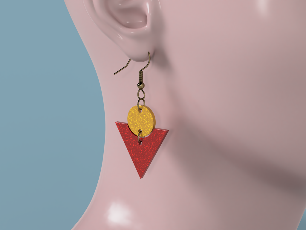 Earrings Circle Triangle — thumbnail 3