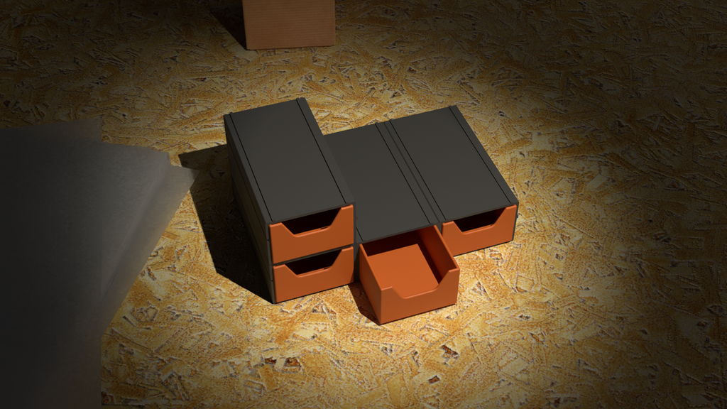 Modular Workbench Drawers – Dovetail Sliding System (3D Printable) — thumbnail 3