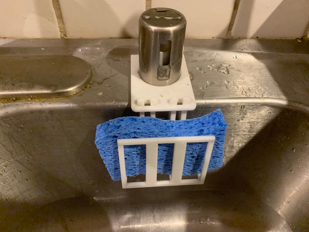 Sponge holder with dishwasher airgap mount