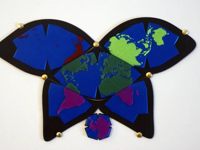 Butterfly World Map - Extra Large - Four Piece Version