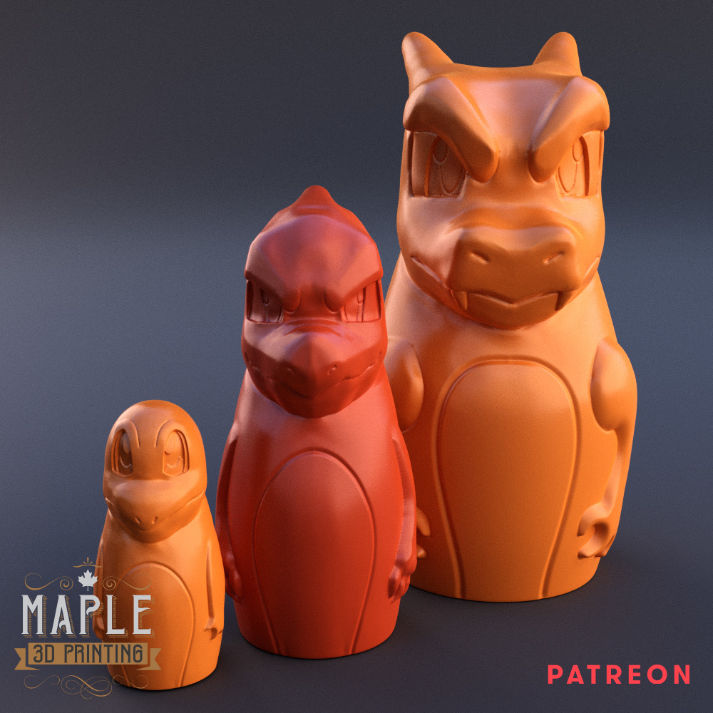 Miniatura 4 do modelo 3D Charizard PokeNesting Doll