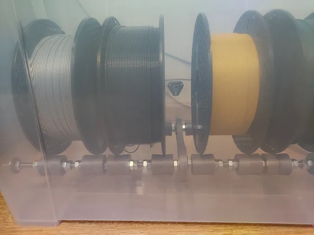 Drybox filament spool rollers