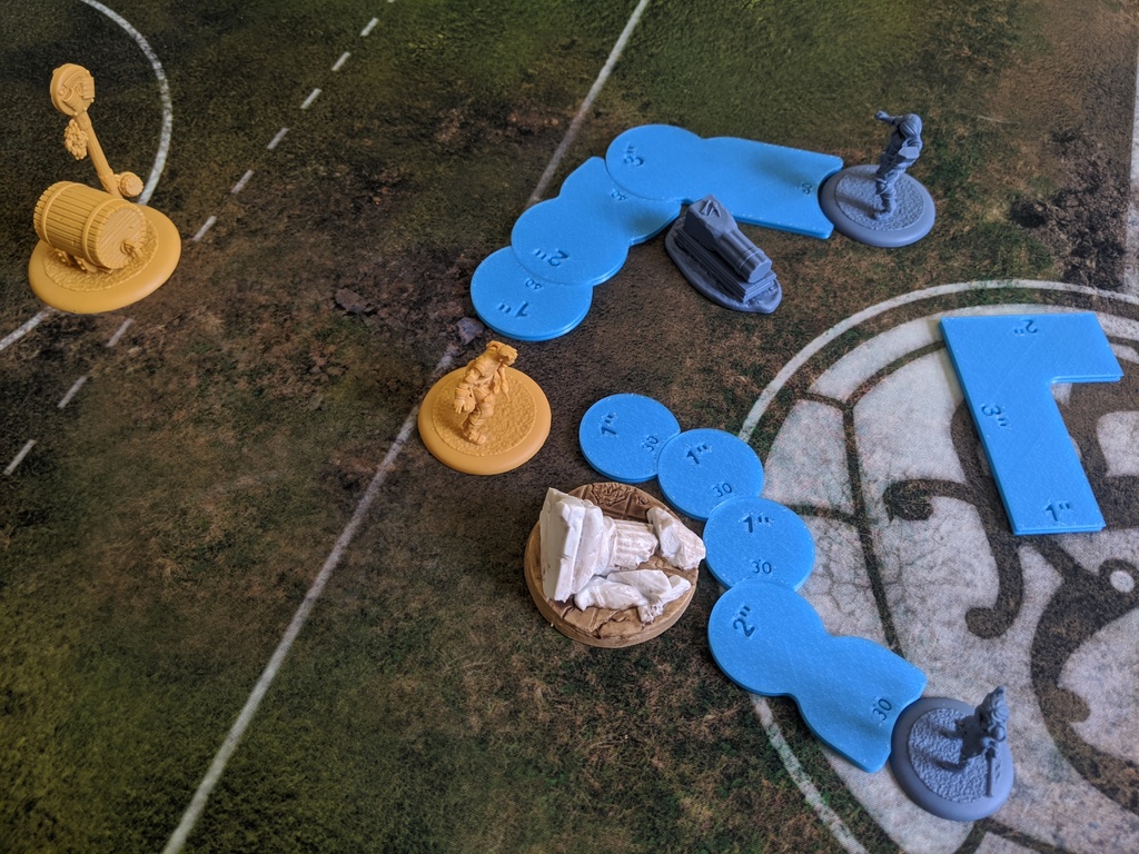 Measuring Widgets Suitable for Guild Ball or Malifaux