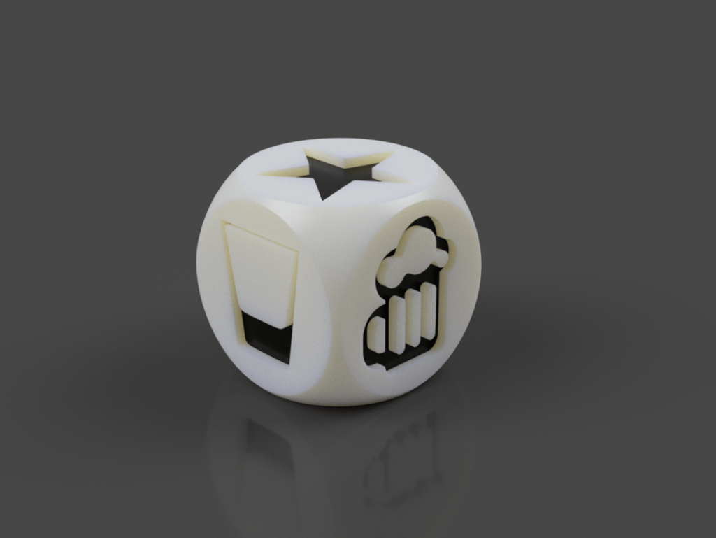 Miniatura 2 do modelo 3D Drinking Game Dice