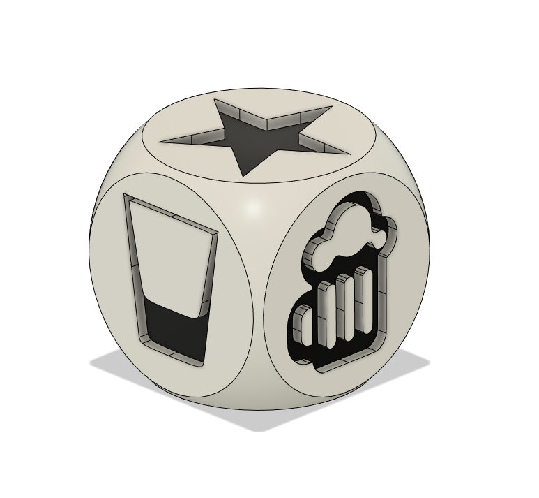 Miniatura 4 do modelo 3D Drinking Game Dice