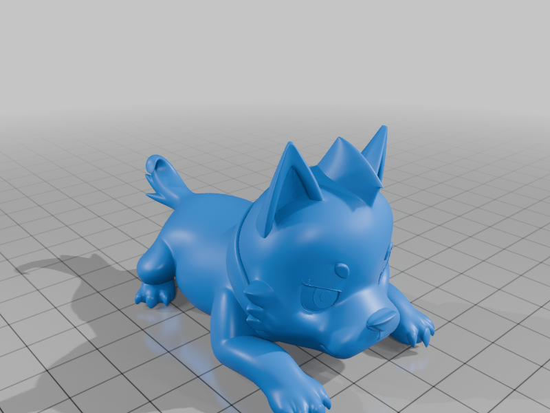 Black Little Puppy with Collar 3D model