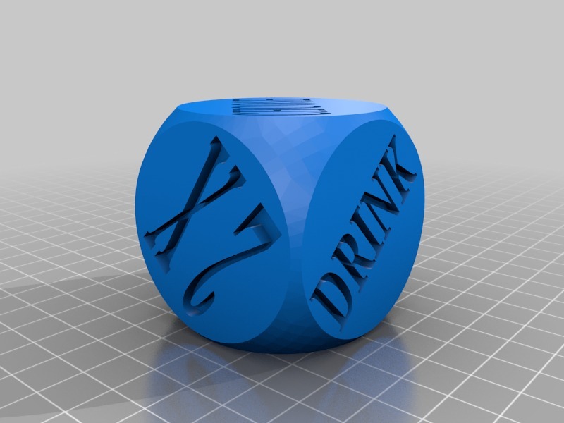 Miniatura 2 do modelo 3D OLD Drinking Game Dice