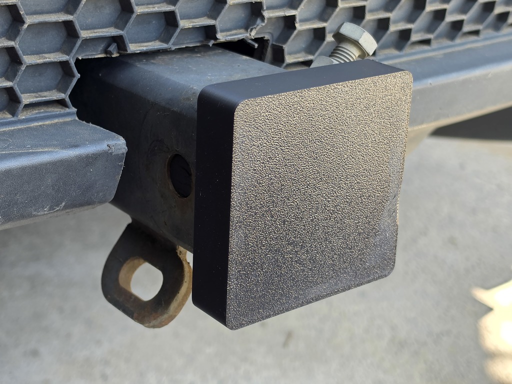 Tow Bar Hitch Cover (Customisable and Parametric) with optional text 3D model