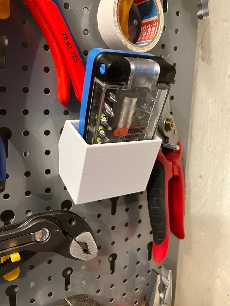 Bit box holder for 45mm pegboard 3D model