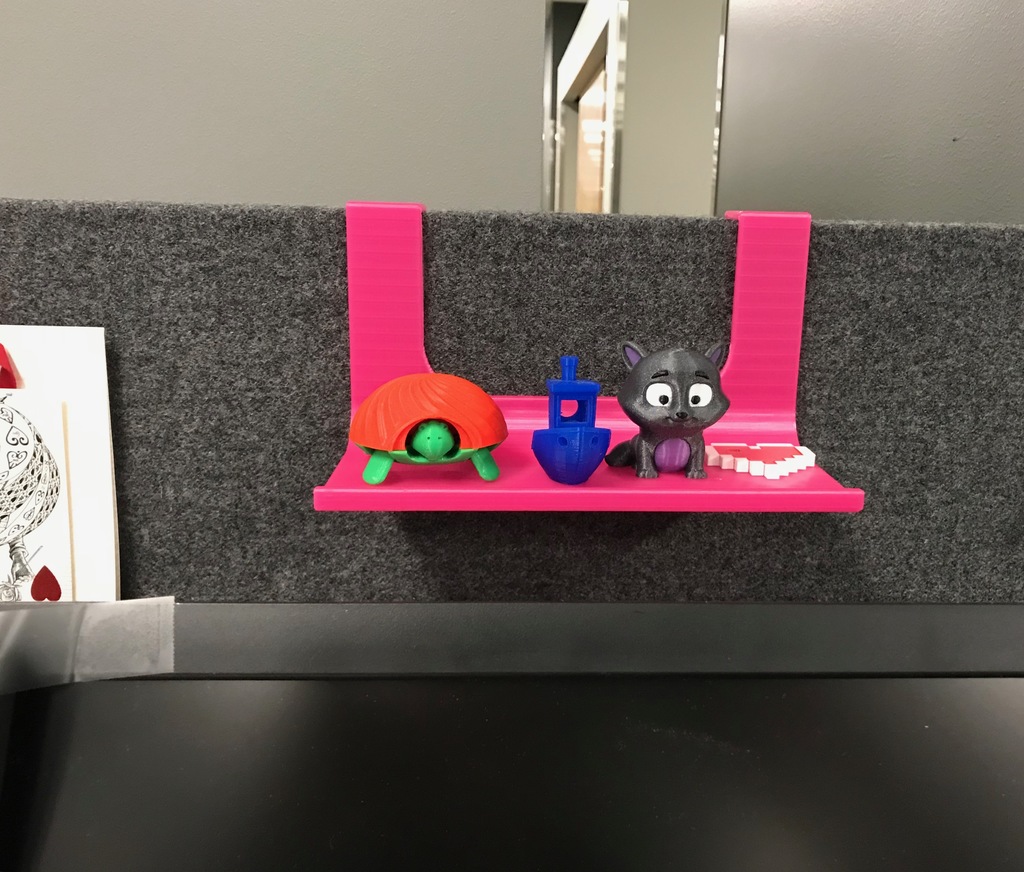 Shelf for 1" cubicle wall