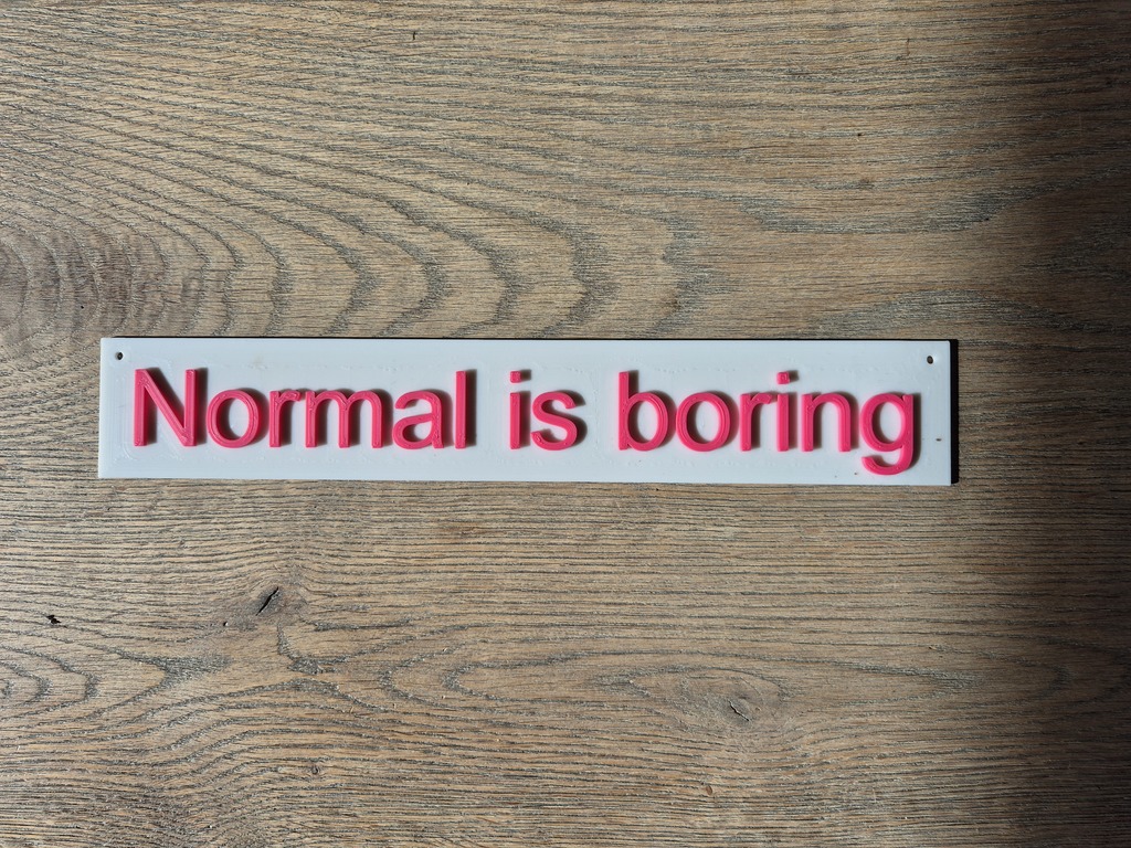 Normal is Boring sign 3D model