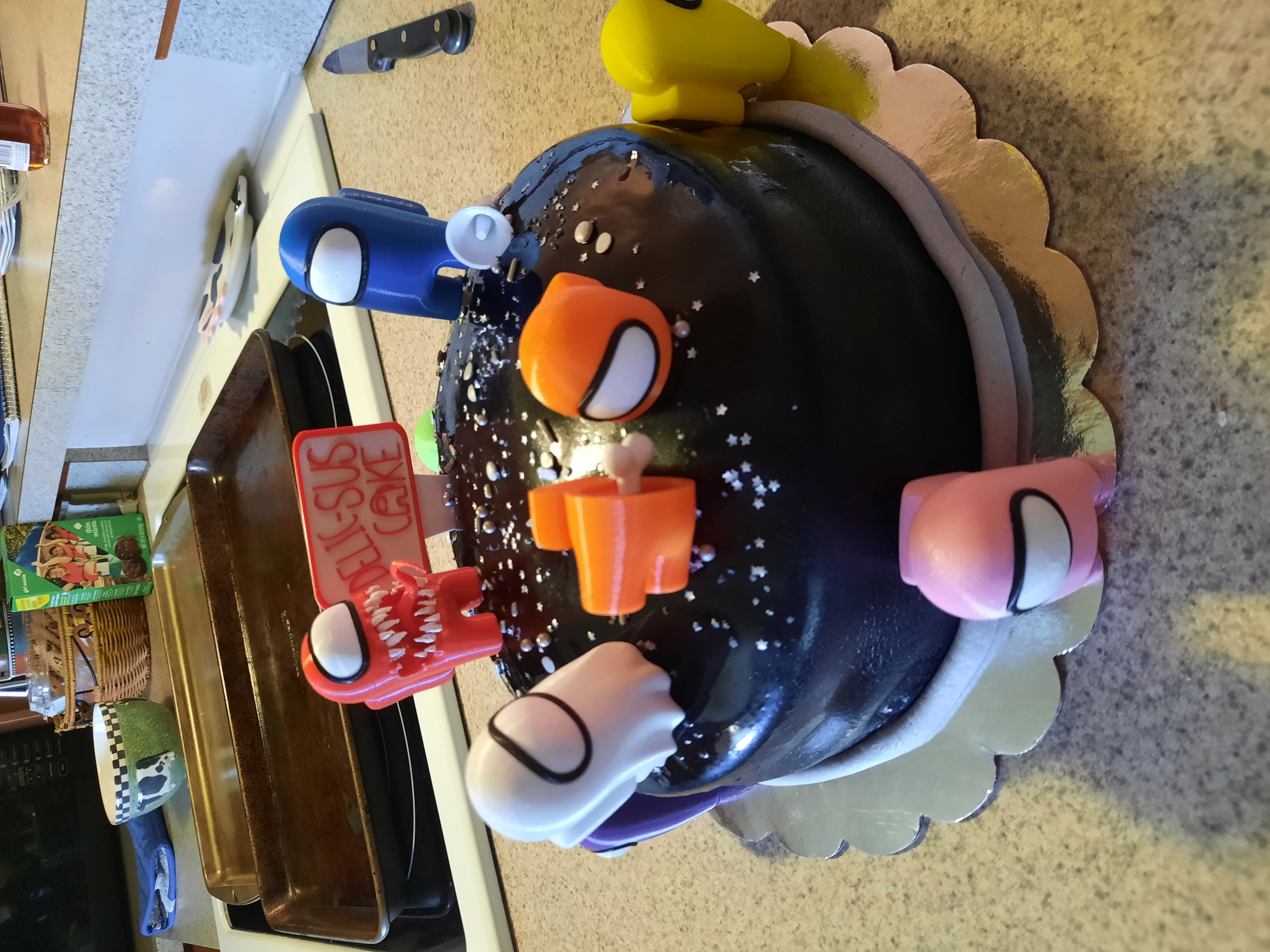 delic-SUS cake sign. Among Us Theme.