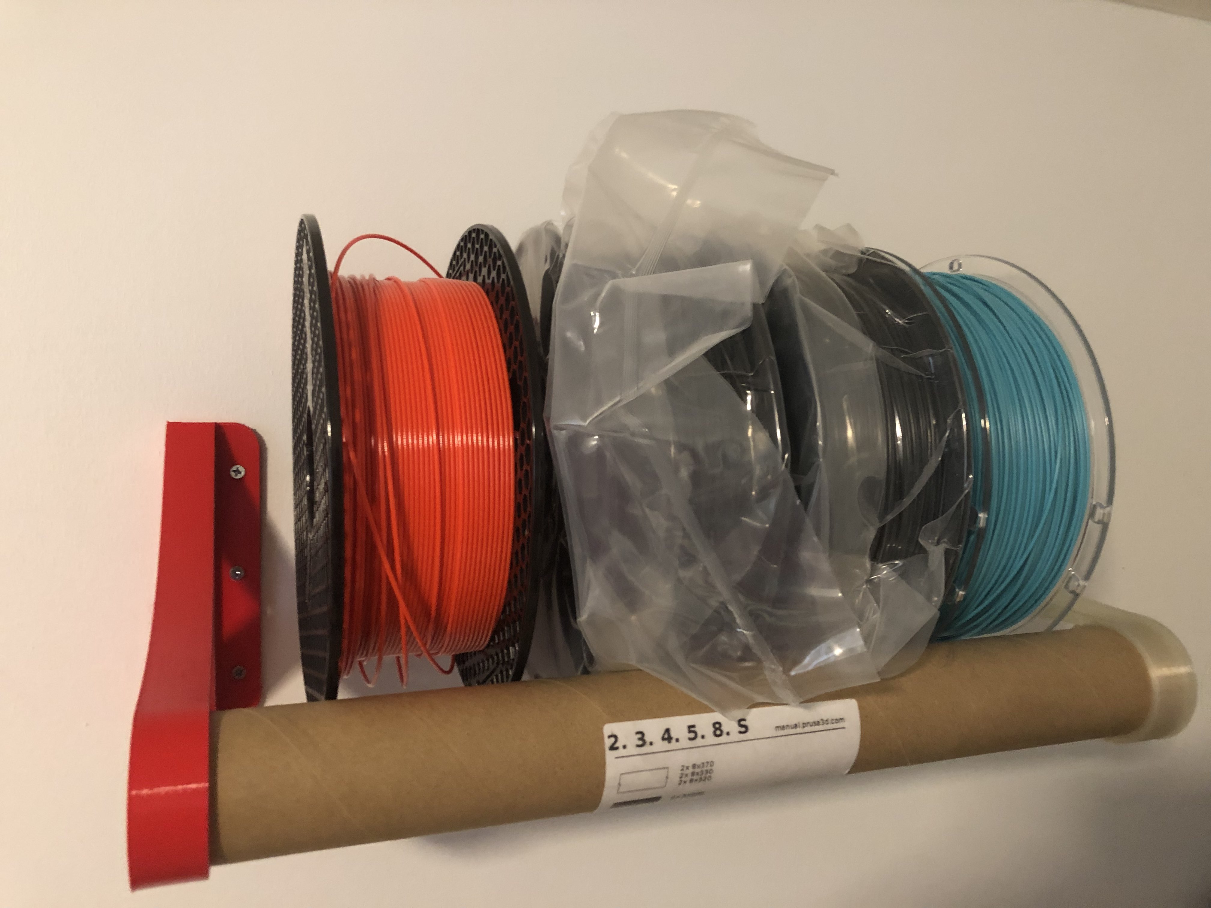 Filament rack made with Prusa I3 MK3s+ Kit packaging