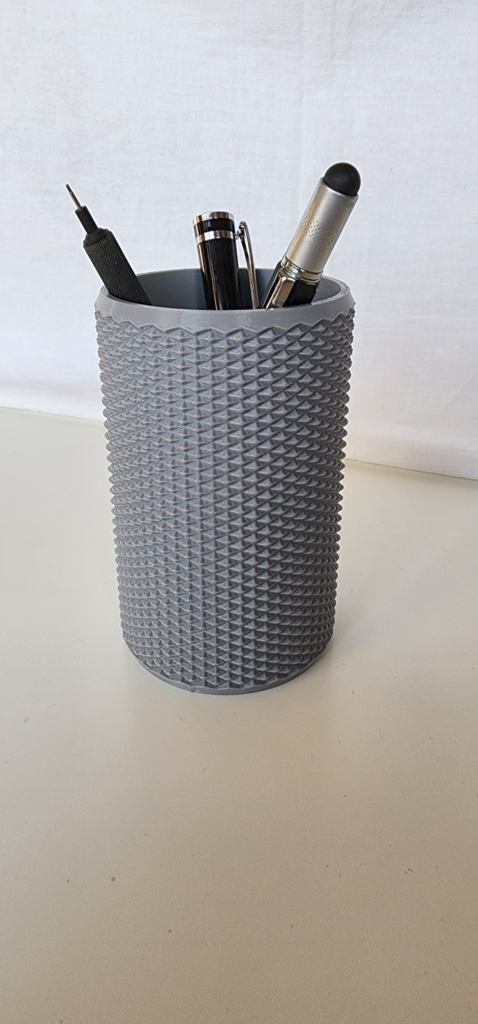 Ribbed Texture Pen Holder (Round Edition - V1) | Support-Free & Aesthetic 3D model