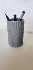 Ribbed Texture Pen Holder (Round Edition - V1) | Support-Free & Aesthetic
