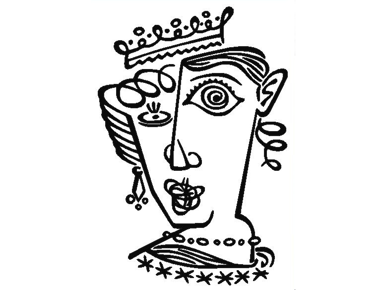 Women's Head - printDrawing - Picasso Style