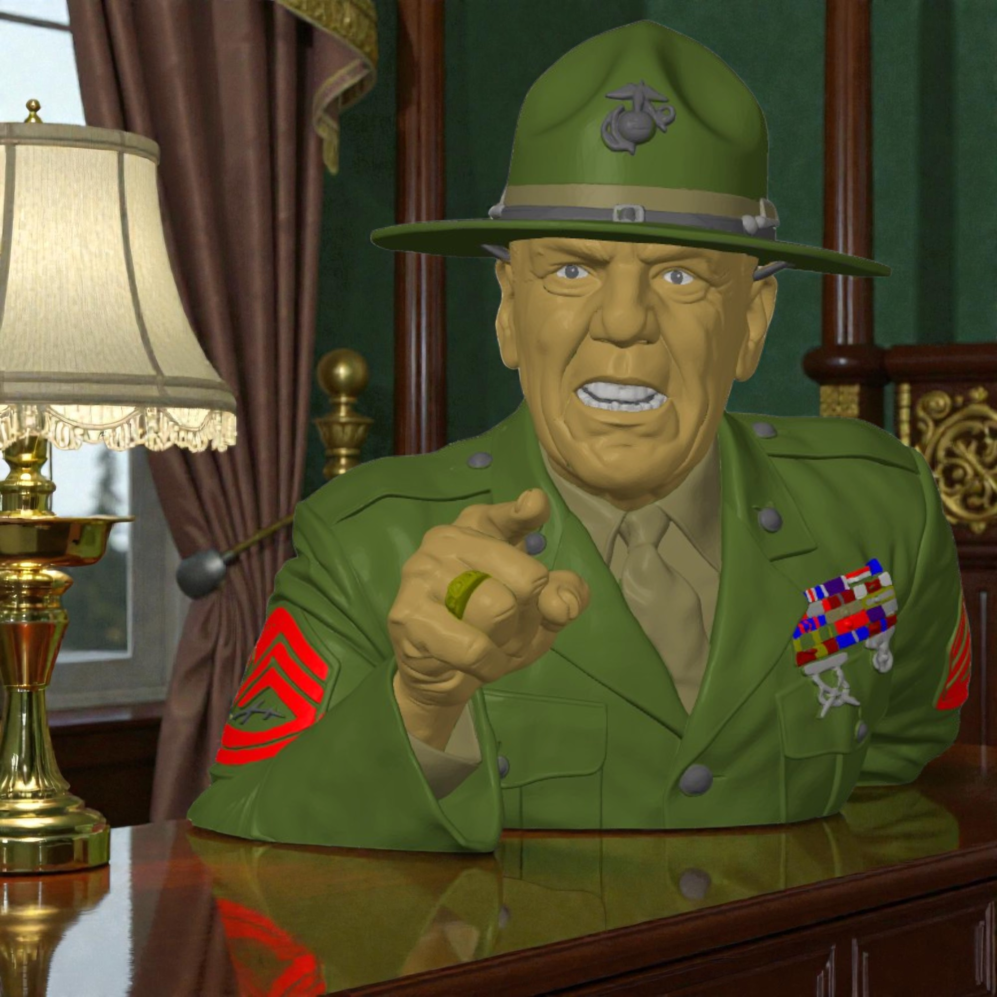 GySgt Hartman Bust USMC | Full Metal Jacket Movie