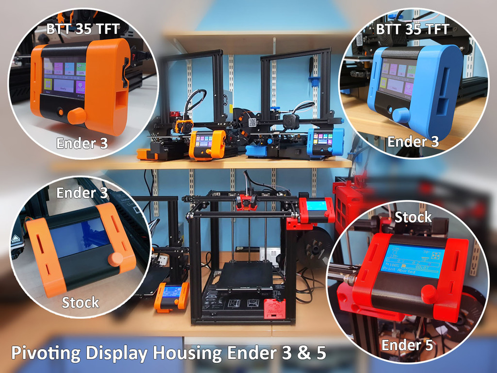 Pivoting Display for Ender 3 - Pro  - V2 - Ender 5 - BTT 35TFT & Stock