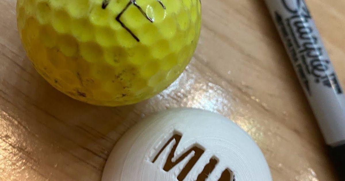 Golf Ball Marking Stencil by Sean Starkey | Download free STL model ...