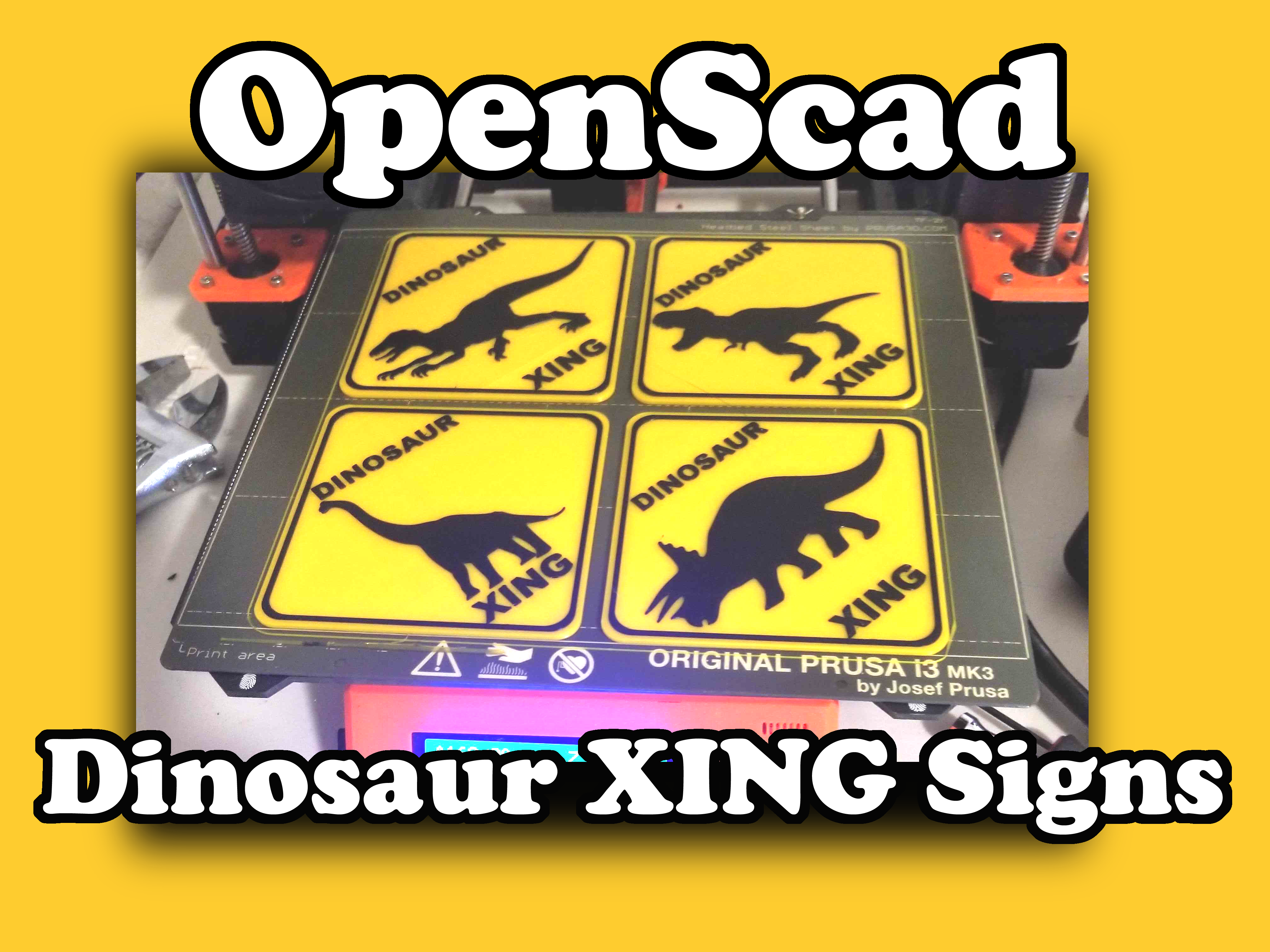OpenScad Dinosaur XING signs