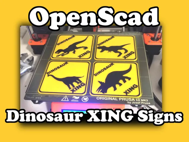OpenScad Dinosaur XING signs