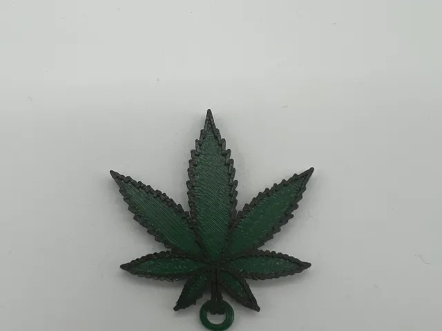 Cannabis Leaf and Keychain