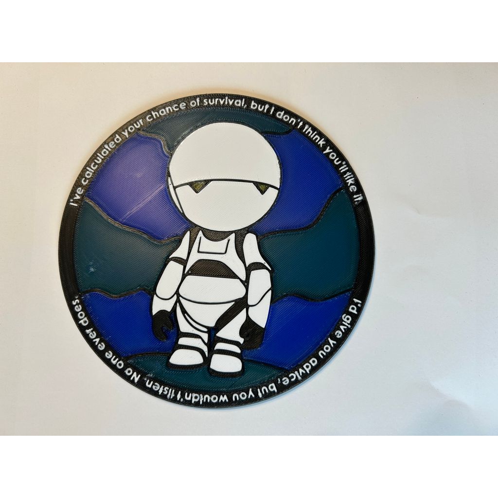 Marvin Stained Glass & Stand (Hitchhiker's Guide)