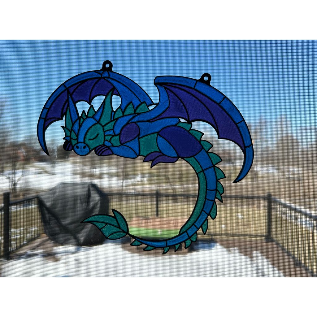 Stained Glass Sleeping Dragon (Bambu AMS)
