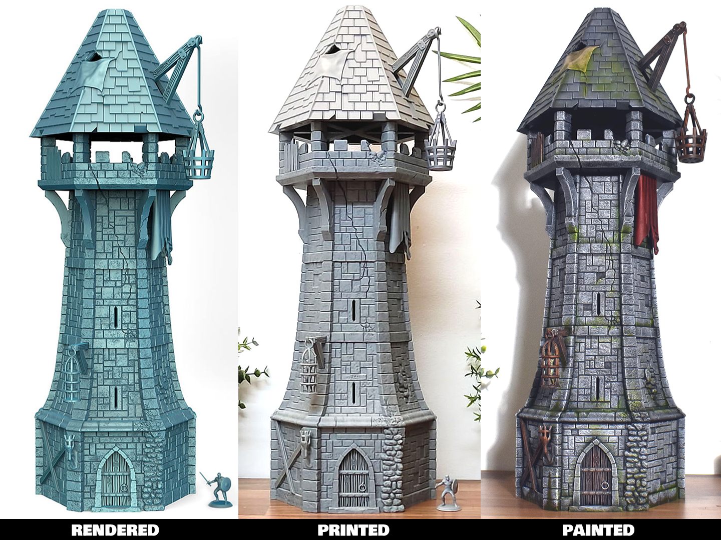Miniatura 6 do modelo 3D Watchtower – Free Sample (3D Printable Modular Tower)
