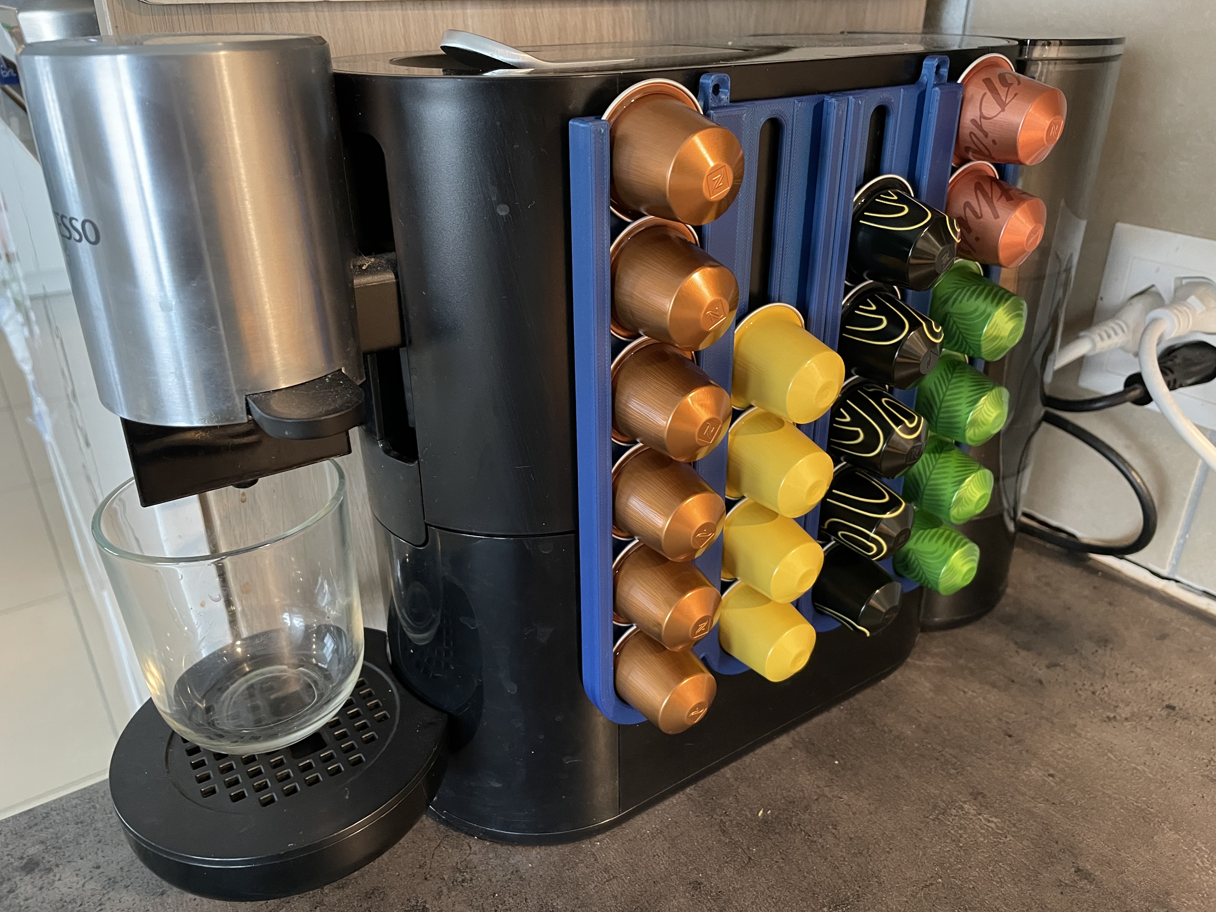 Nespresso holder with wall or Skadis mounting