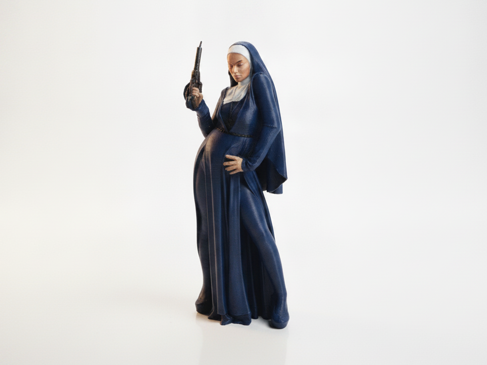 Nun Holding Candle Religious Figurine 3D Printable