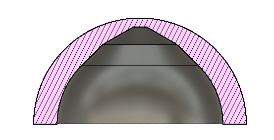Pocket Santorini dome with improved printability