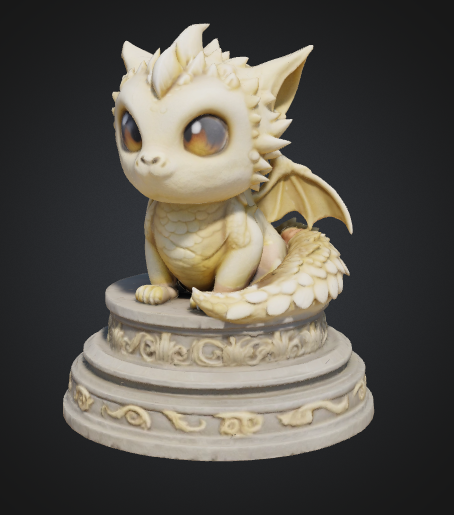Cute Dragon-Cat on a plinth