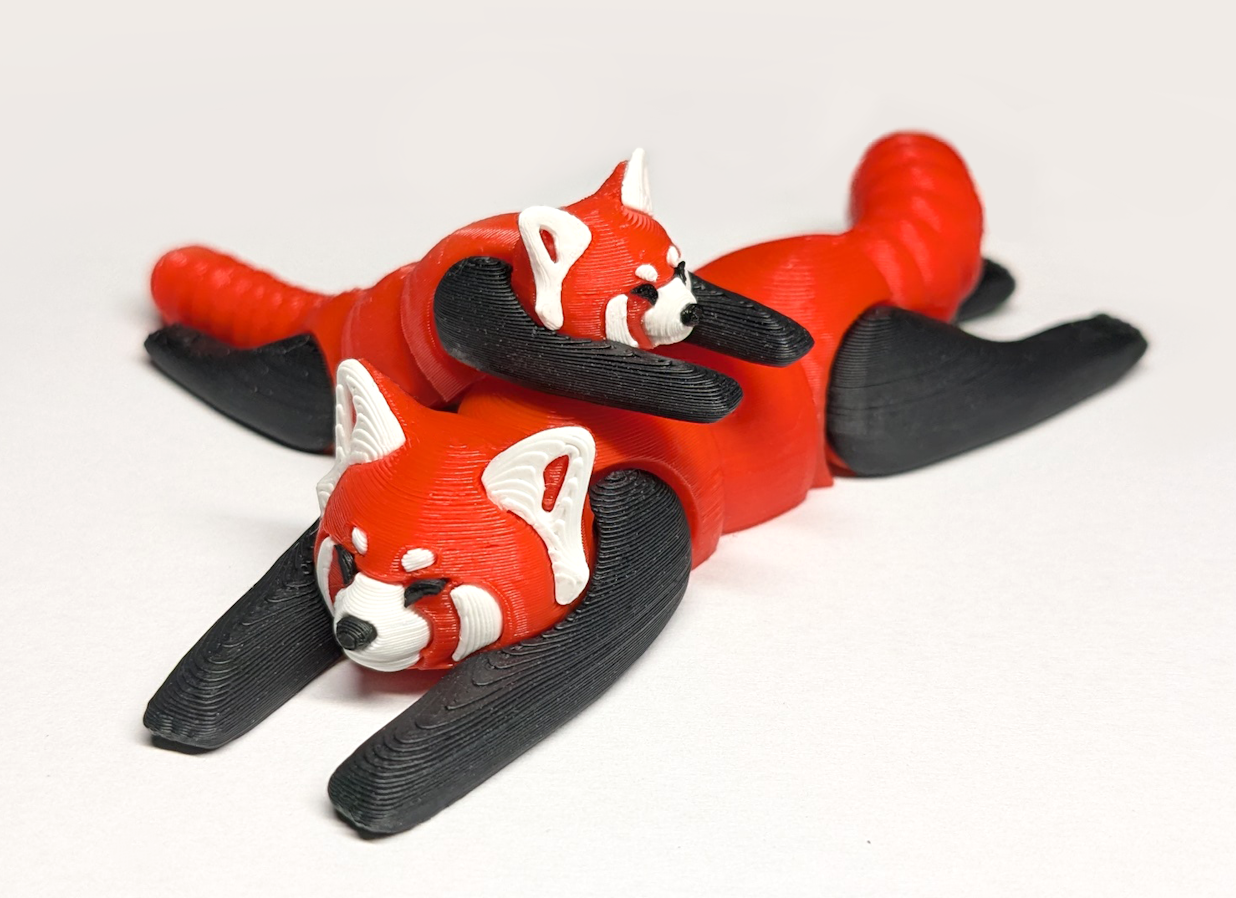 Articulated Red Panda – Separate Color Parts / One-Piece for Multi-Color Printing — miniatura 2