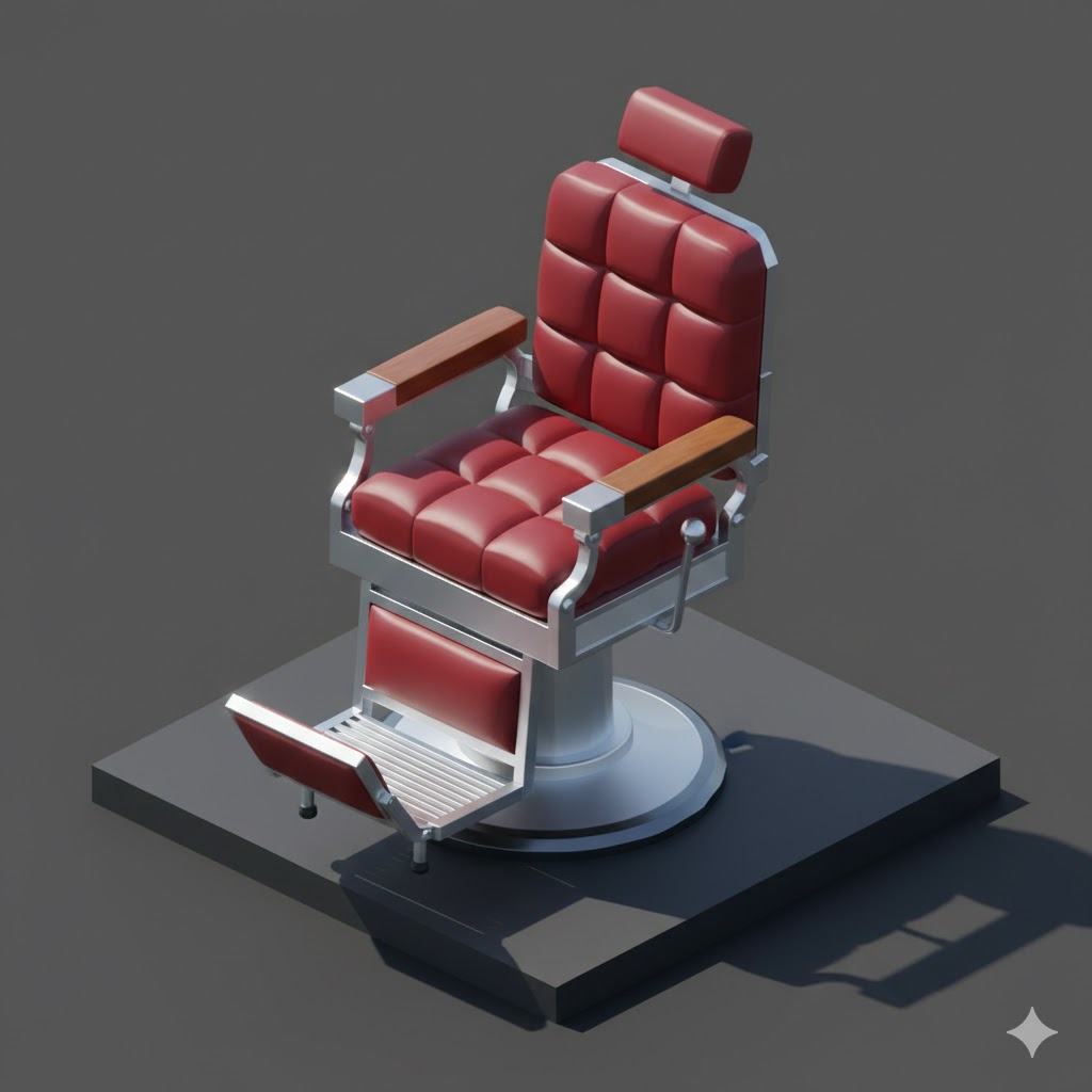 Low Poly Barber Chair