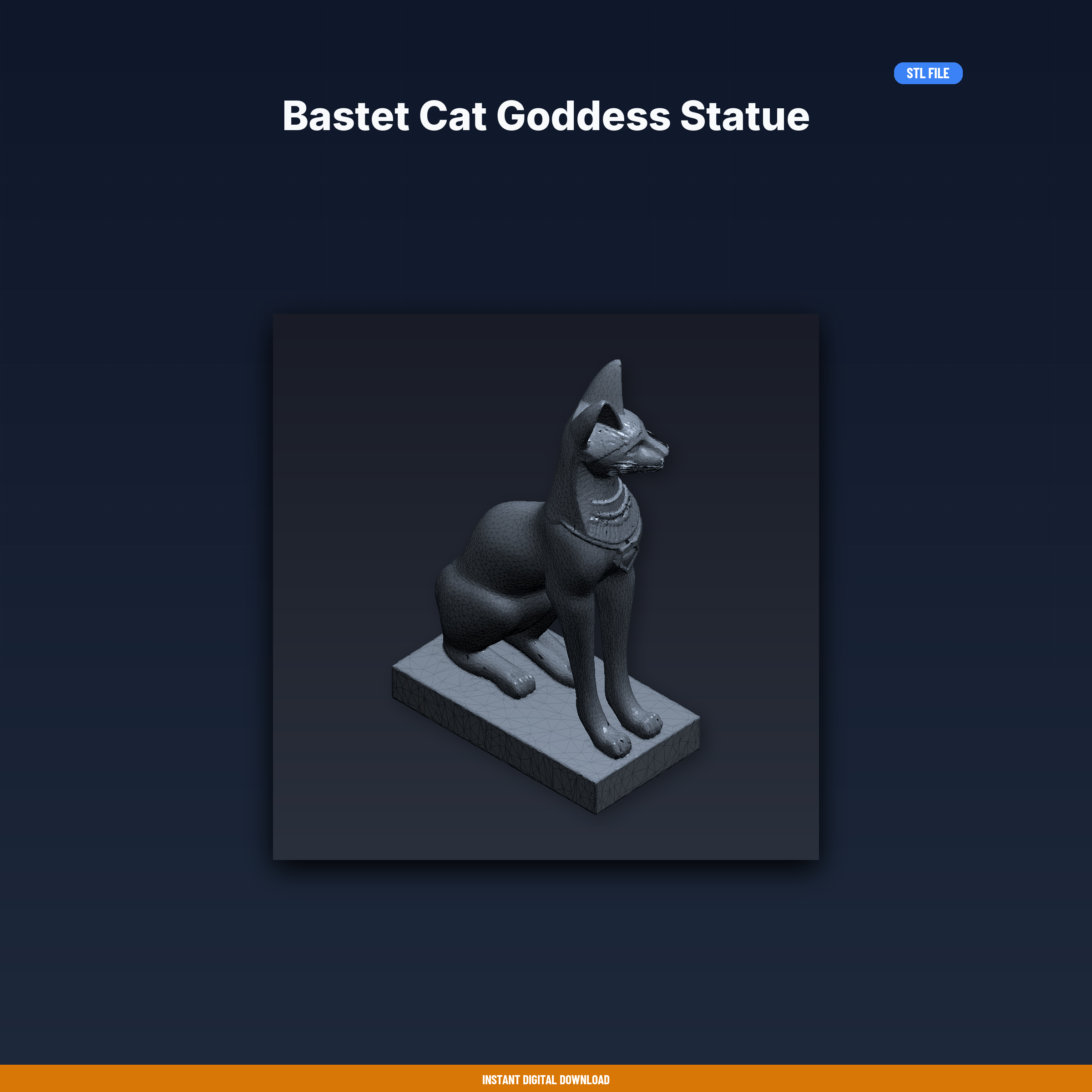 Bastet Cat Goddess Statue - 3D Printable STL File