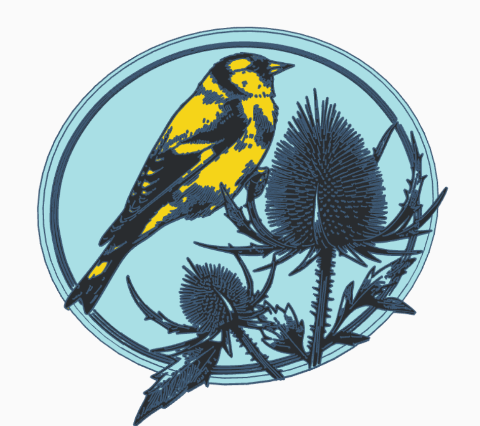 Bird motif 4: Goldfinch wallart