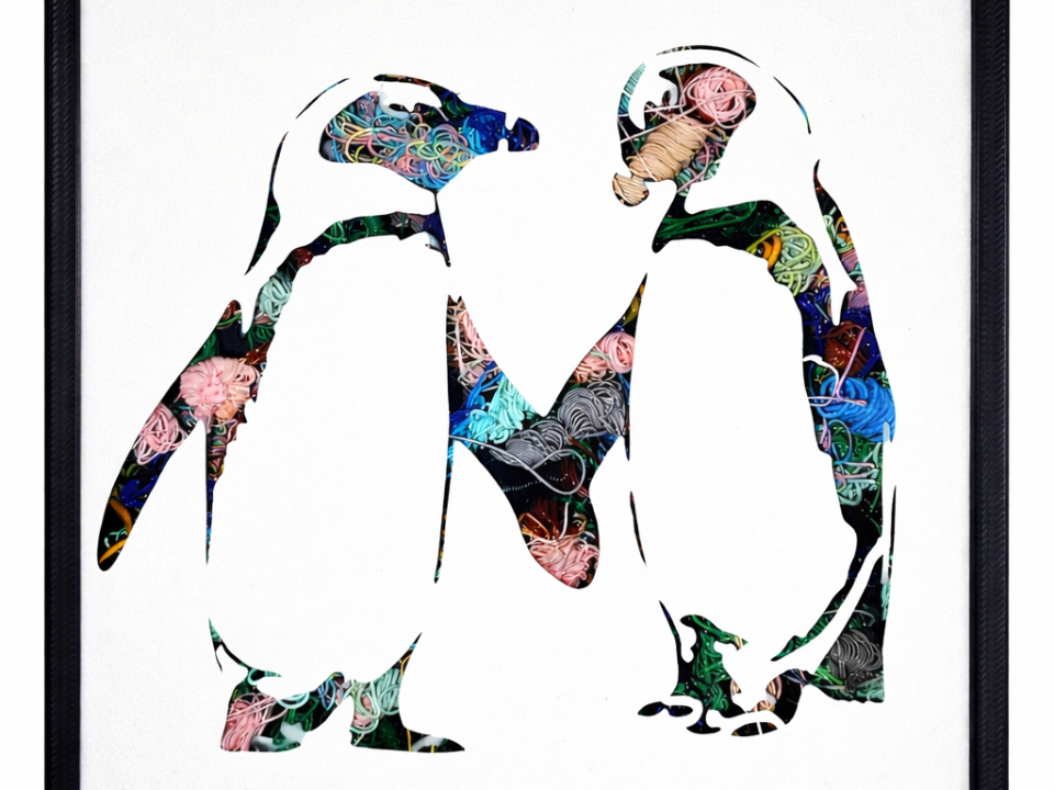 Penguin Wall Art - Filament Fallout Frame Art
