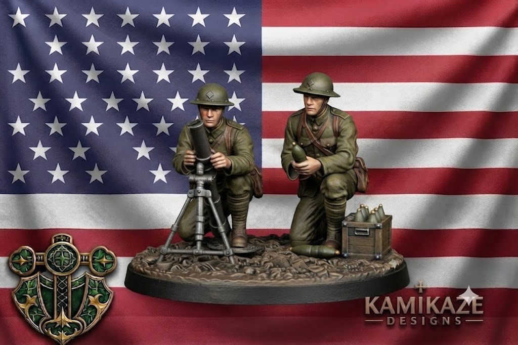 WW1 American Infantry Mortar Crew