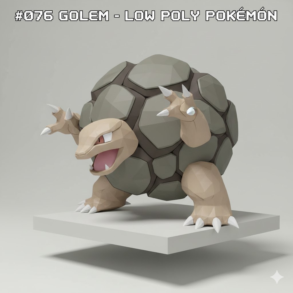 #076 Golem – Low Poly Pokémon