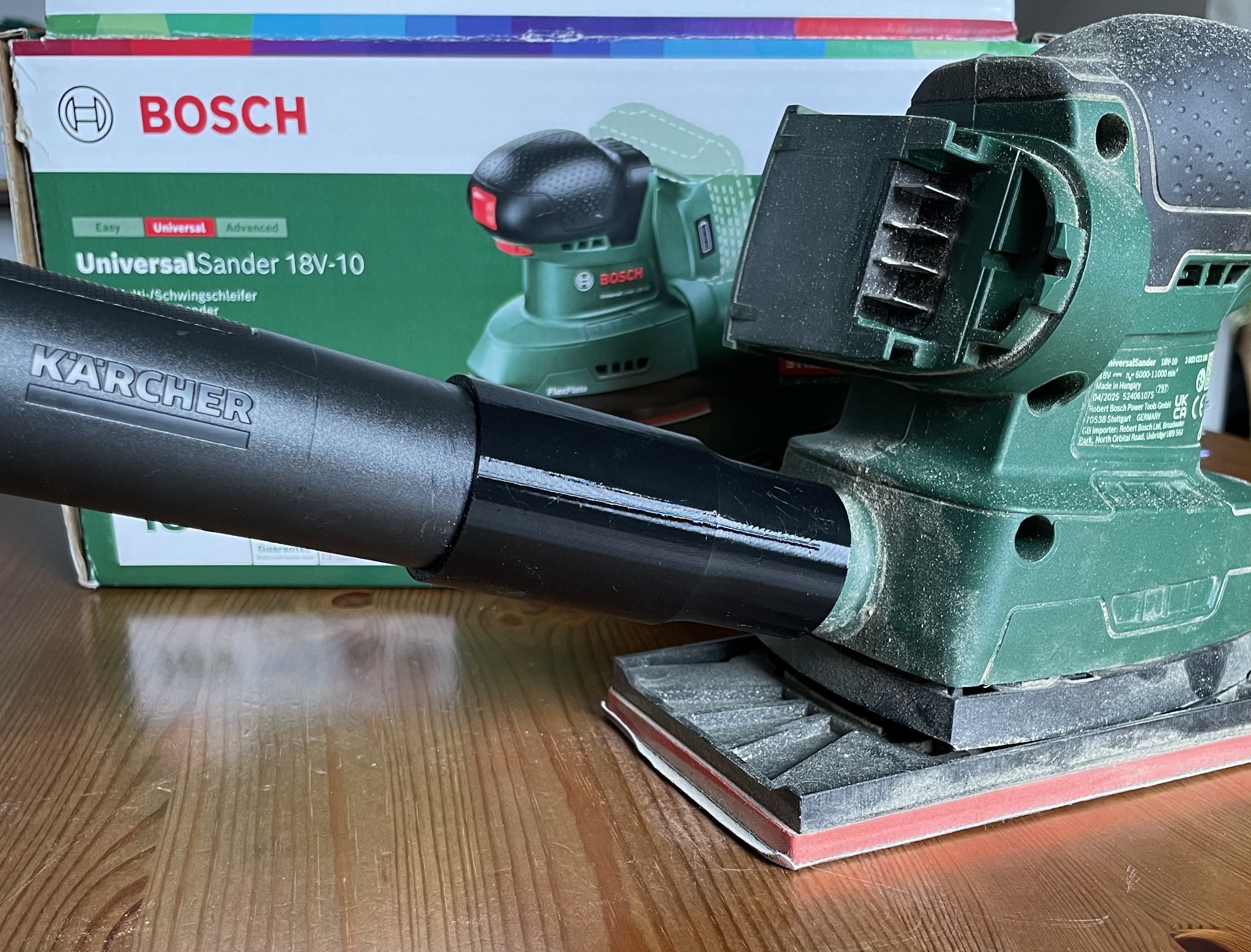 Kärcher KWD2 to Bosch UniversalSander 18V-10 Vacuum Adapter (35 mm snug-fit)